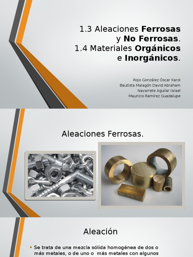 Diferencias entre Aleaciones Ferrosas y No Ferrosas | PDF | Compuestos ...