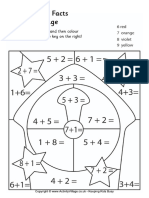 Clock Maths Facts Colouring Page