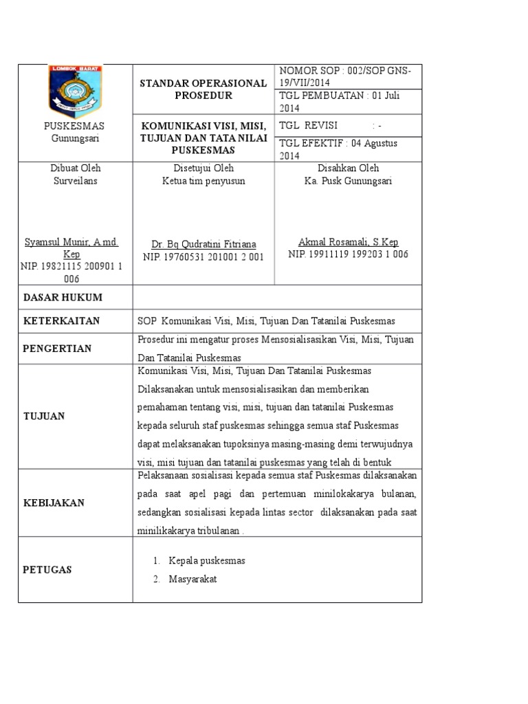 309097899 287381331 SOP Pengarahan Oleh Kapus Maupun Pj  309097899 287381331 SOP Pengarahan Oleh Kapus Maupun Pj