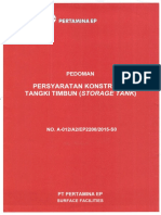 Pedoman Persyaratan Konstruksi Tangki Timbun (Storage Tank)