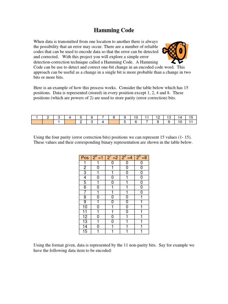 Hamming Code Project | PDF | Teaching Methods & Materials