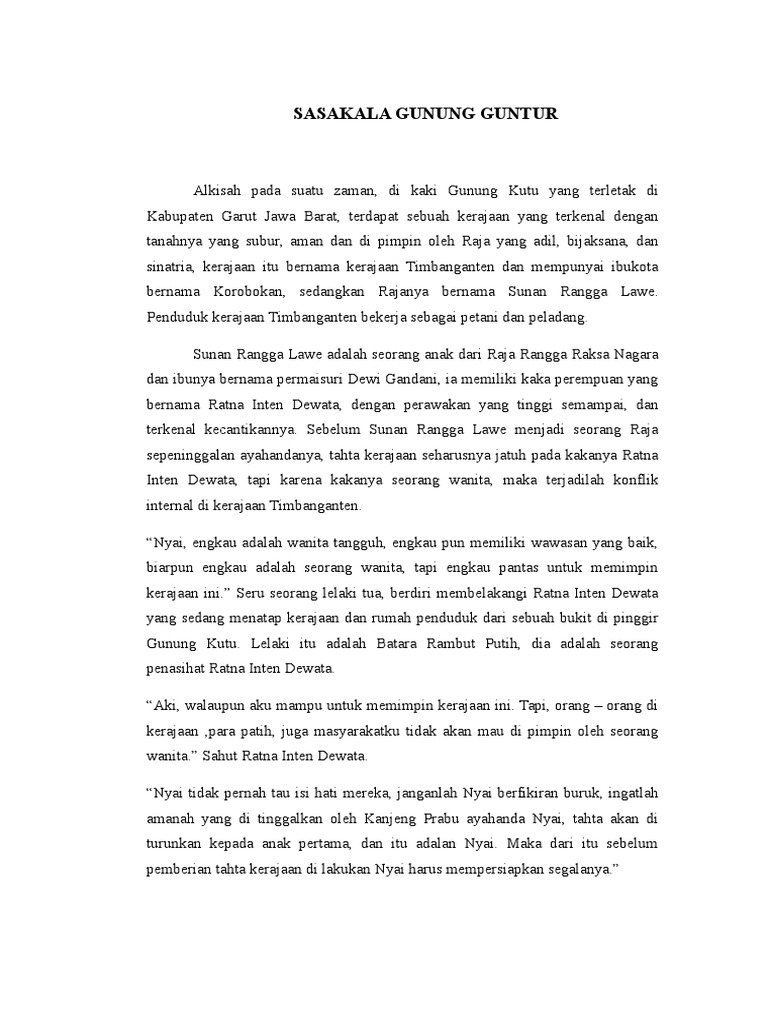 Apa Itu Sasakala Dalam Bahasa Sunda Latihan Online