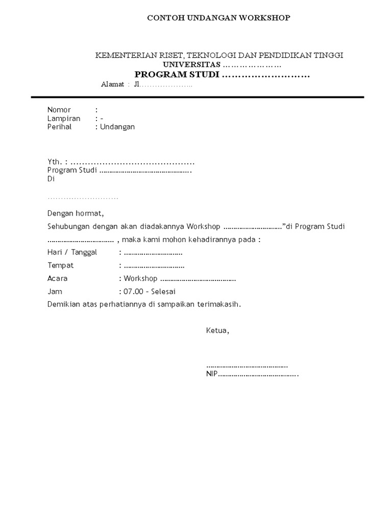 50+ Contoh Undangan Acara Workshop Gratis Terbaik
