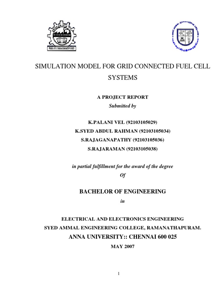 Thoery and Simulations For Fuel Cell Systems | PDF | Solid Oxide Fuel ...