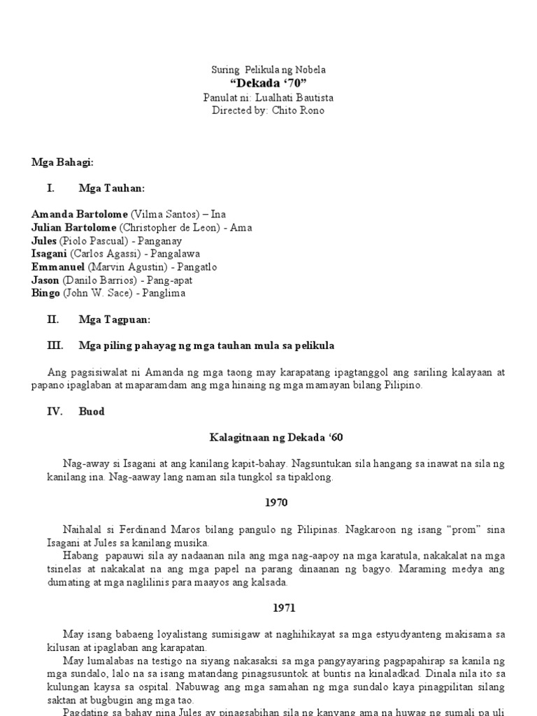 Dekada '70 novel summary image