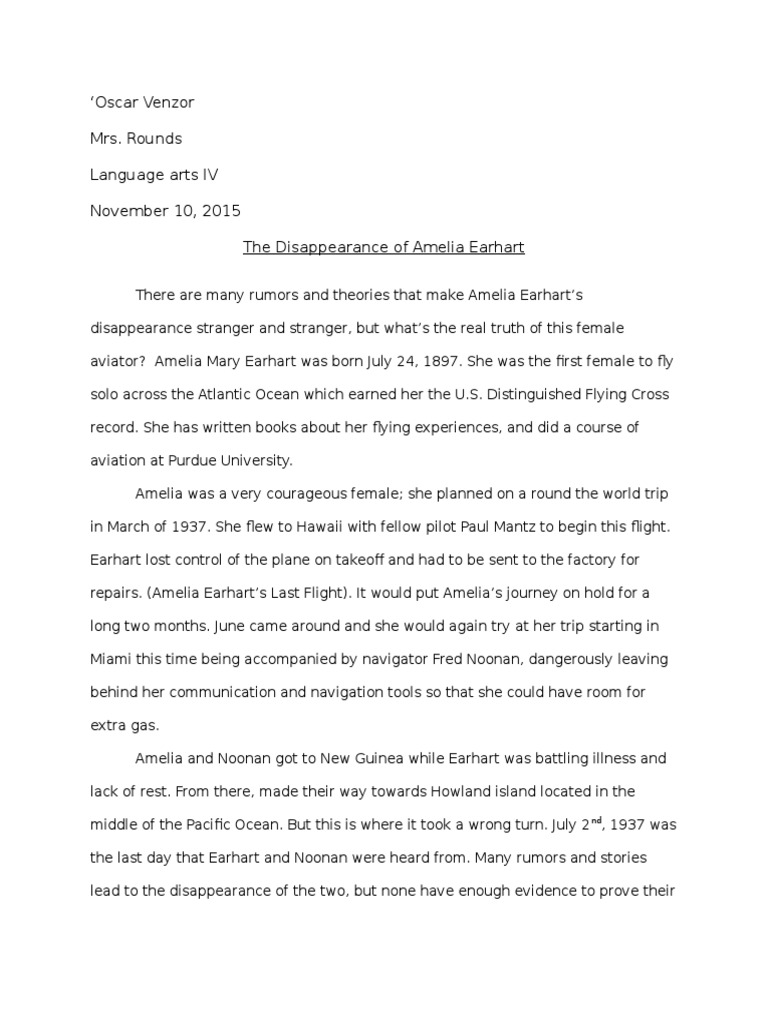 Amelia earhart essay free image