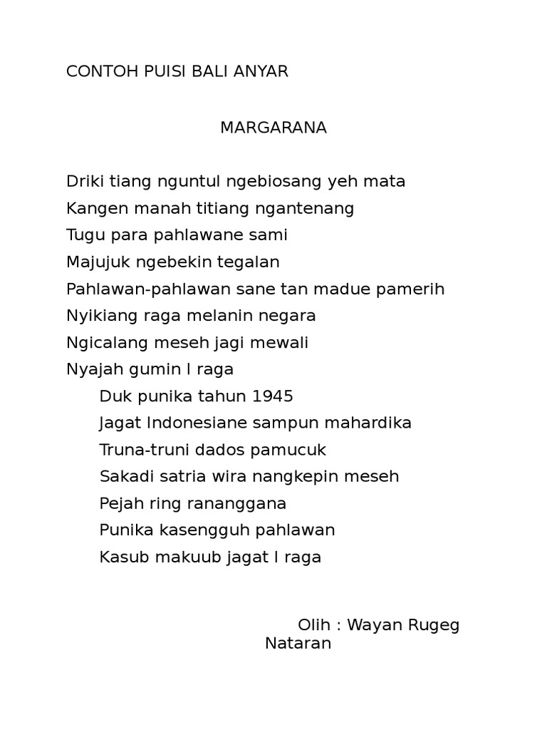 Puisi Bali