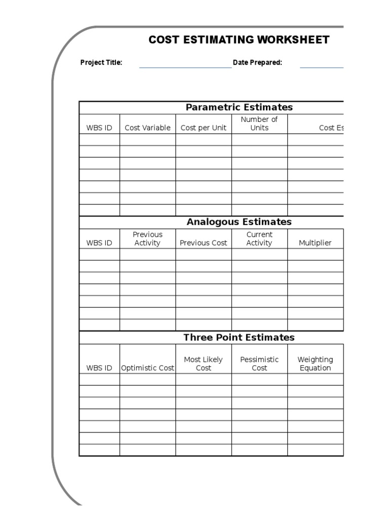 Cost Estimation for Projects | PDF | Computers