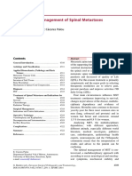 Management of Spinal Metastases