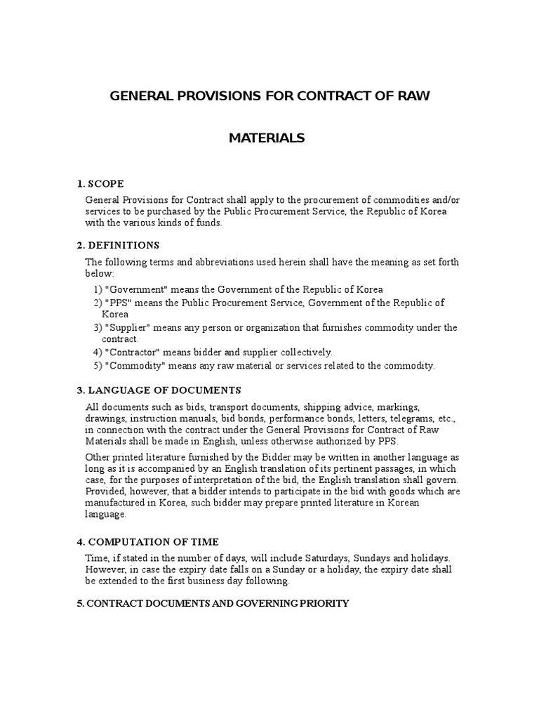 RAW MATERIAL SUPPLY CONTRACT Packaging And Labeling Letter Of Credit