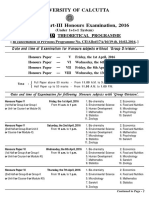 University of Calcutta: Theoretical Programme