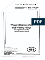 MSS SP-43-1991,01 (Wrought Stainless Steel Buttwelding Fitting, 2001) PDF