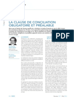 La Clause de Conciliation Obligatoire Et Préalable PDF