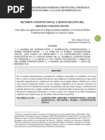 Revisión constitucional y desfiguración del proceso constituyente (Tulio Alberto Álvarez)