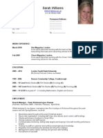 Sarah Williams CV