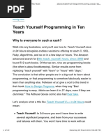 Teach Yourself Programming in Ten Years