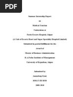 Download Medical Tourism Report about fortis hospital by bittugolumolu SN31304096 doc pdf
