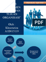 Khoeruriza A1D015119 Dasar Manajemen Penetapan Tujuan Organisasi