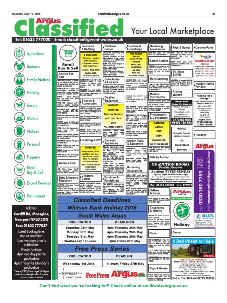 Argus Classified 190516 PDF Advertising