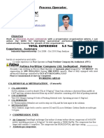 Post Applied For: Process Operator Muhammad ASHRAF: Objective