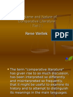 The Name and Nature of Comparative Literature Rene Wellek