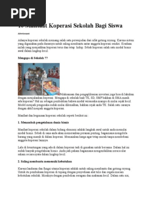 10 Manfaat Koperasi Sekolah Bagi Siswa Pdf