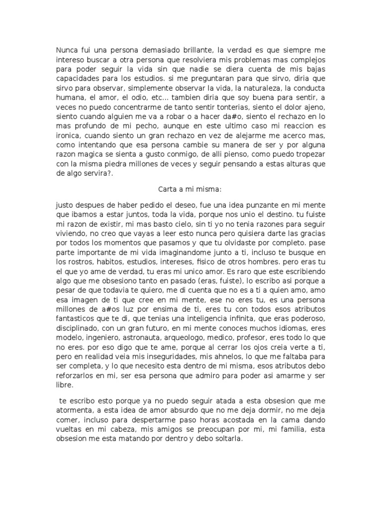 Carta A Mi Misma | PDF | Amor
