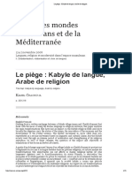 Le piège _ Kabyle de langue, Arabe de religion
