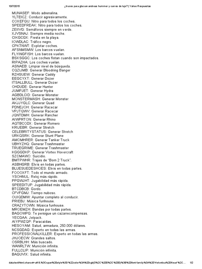 ¿Trucos Para Gta San Andreas Hummer y Carros de Lujo_ _ Yahoo Respuestas
