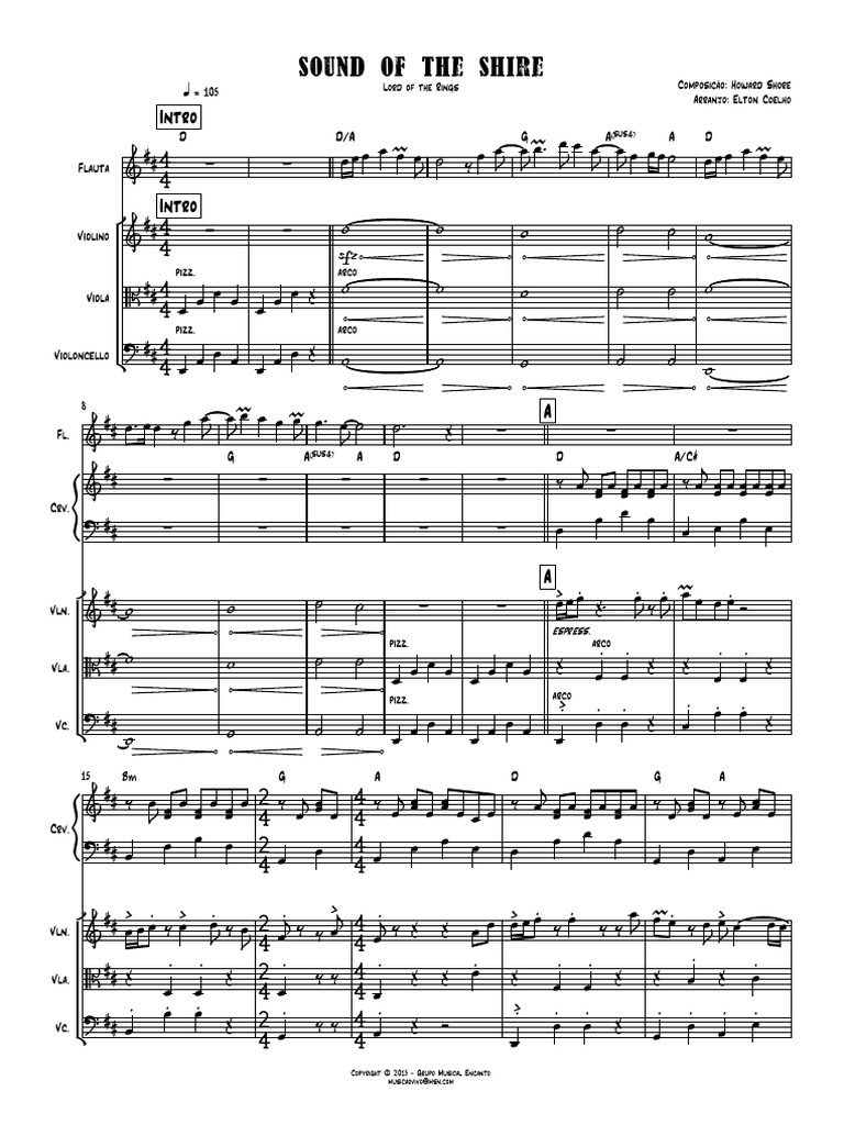 Lord of The Rings - Sound of The Shire - Partituras e Partes | PDF
