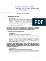 Observaciones y Recomendaciones Al Texto de Reforma Del Código Penal