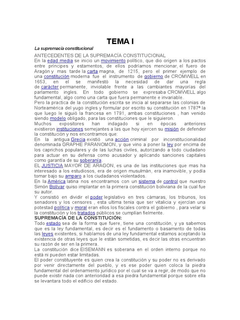 Supremacía Constitucional y Poder Constituyente | PDF | Constitución ...