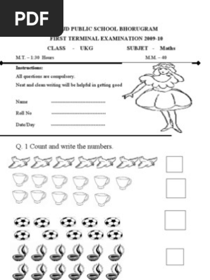 Maths Ukg Pdf Teaching Mathematics