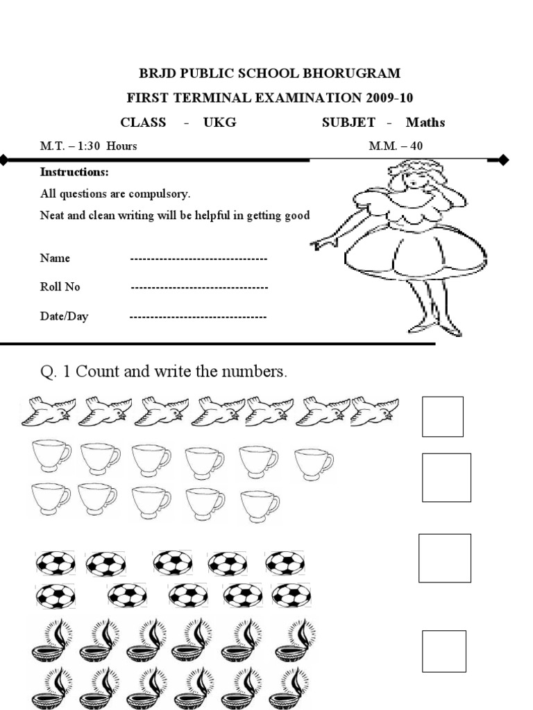 maths ukg teaching mathematics