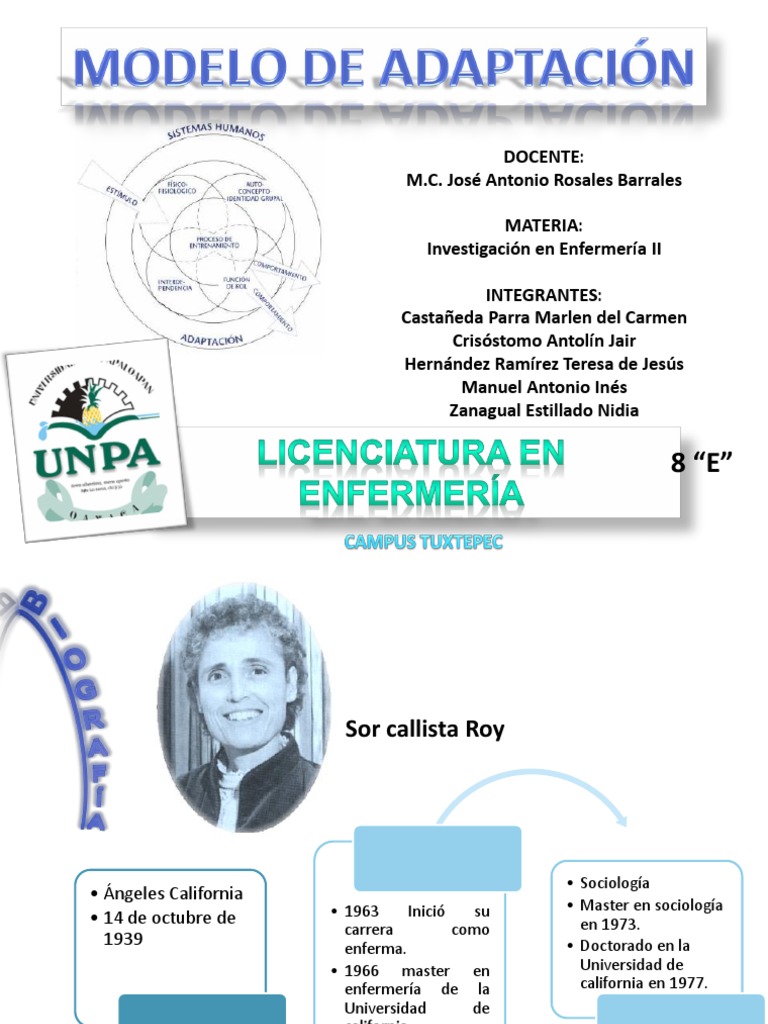 Modelo de adaptacion Sor Callista Roy.pdf Enfermería