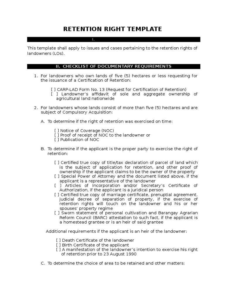 Retention Template PDF Leasehold Estate Deed