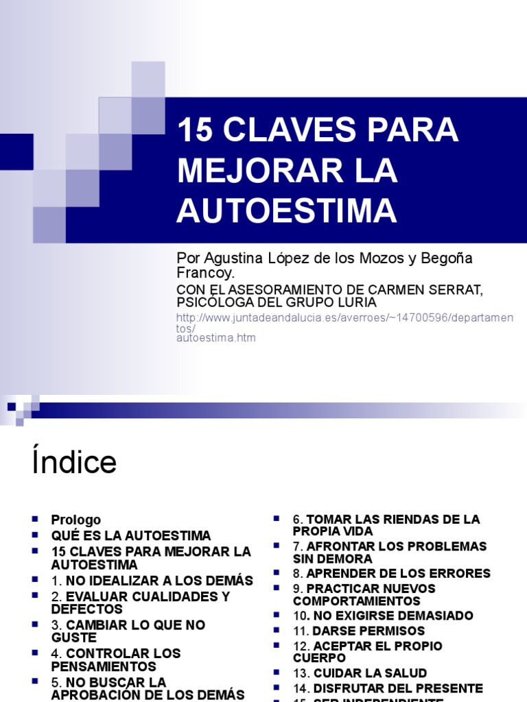 Claves para Mejorar la Autoestima | PDF | Autoestima | Metafísica de la ...