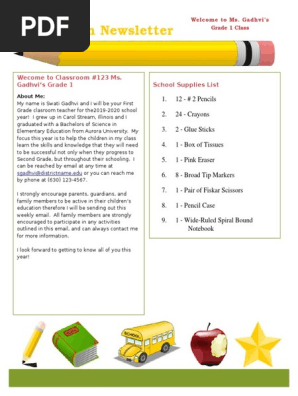 classroom newsletter
