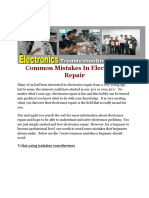 Common Mistakes in Electronics Repair