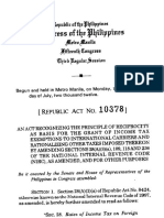 RA 10378 Income Tax Exemption of Internatinal Carriers Based On Reciprocity
