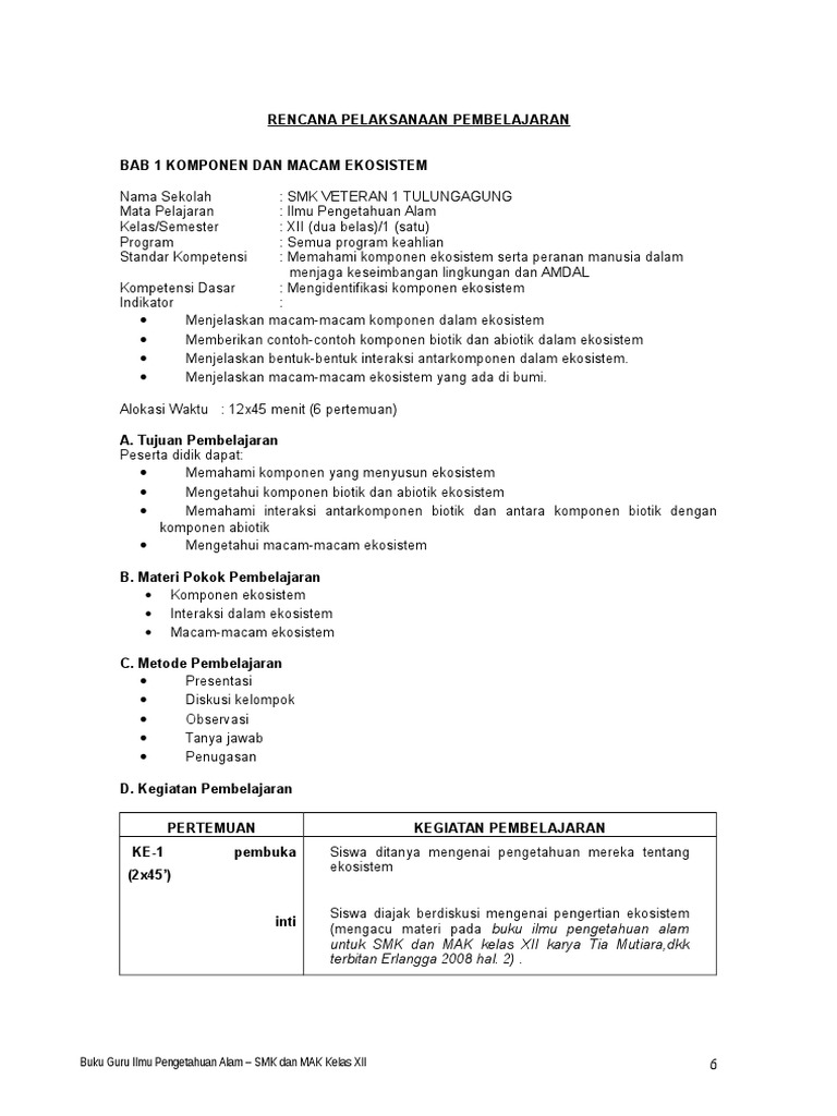 Rpp Ipa Smk Kelas Xii Doc