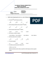 Soal UTS Matematika Kelas 6 Semester 2