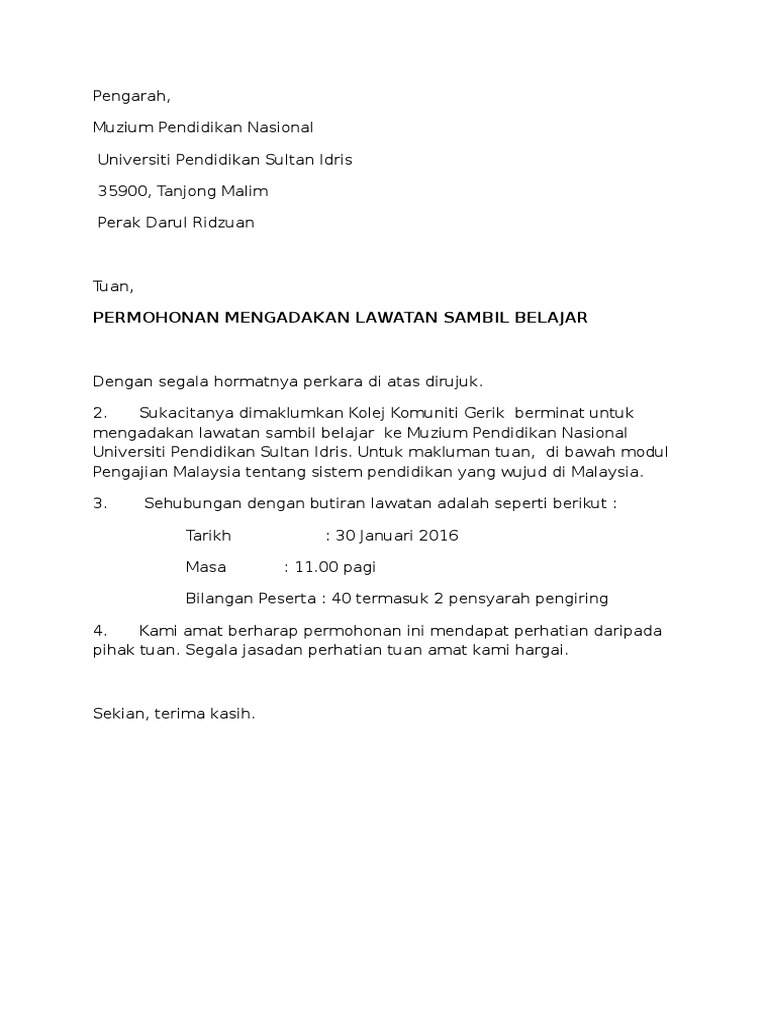 Surat Lawatan Upsi Pdf