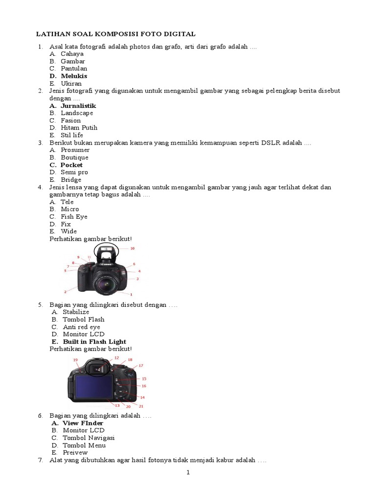 Latihan Soal Fotografi Digital | PDF | Game & Aktivitas