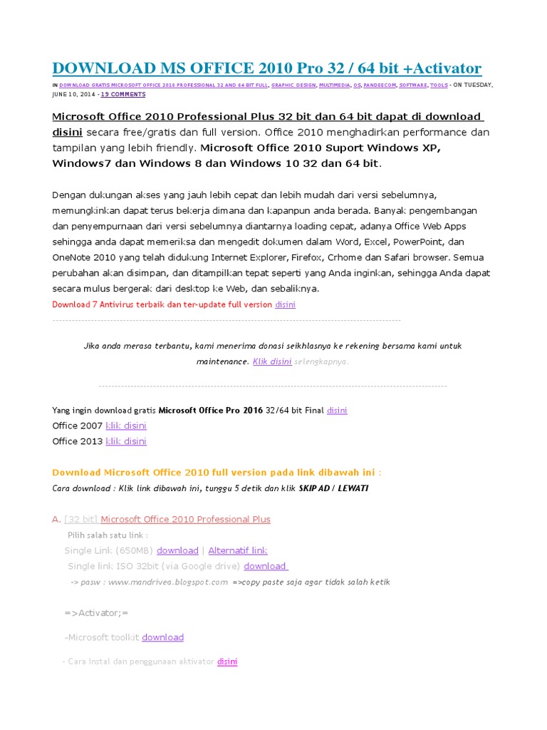 Miscrosoft 2010 2016