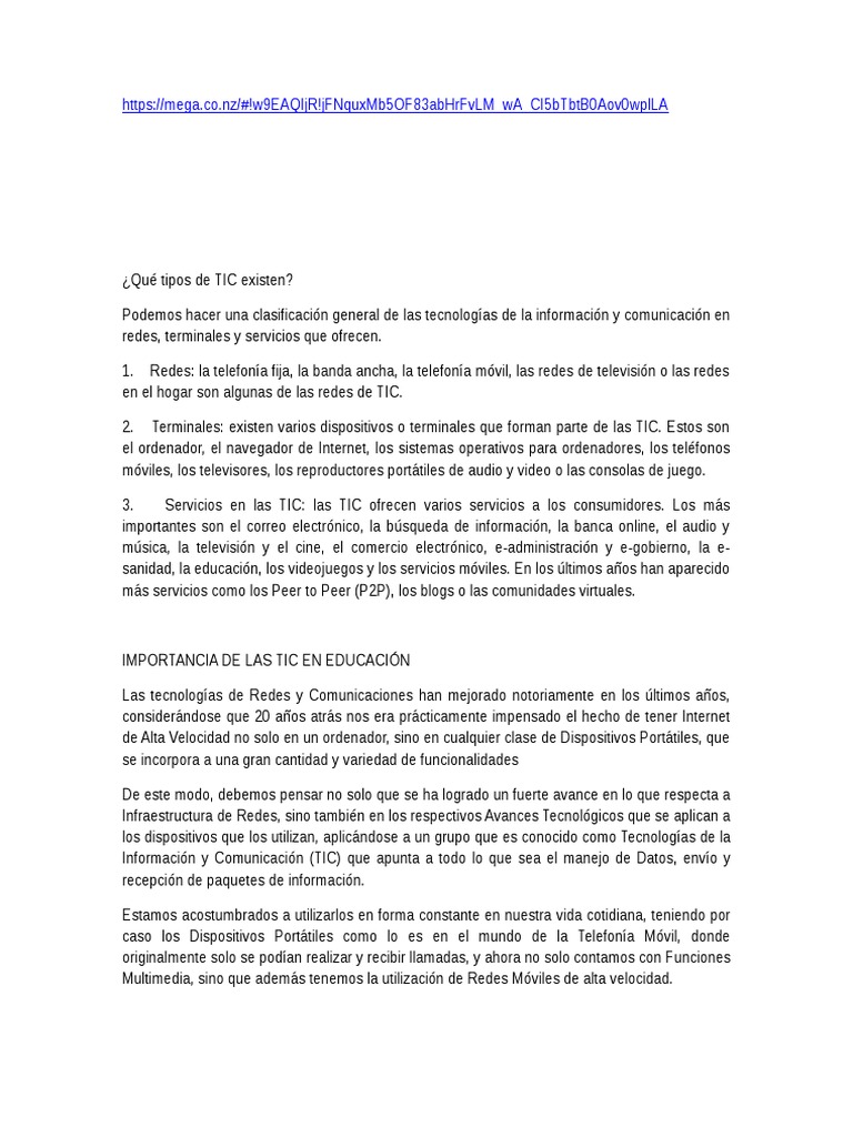 Qué Tipos de TIC Existen | PDF | Telefonía móvil | Tecnología de ...