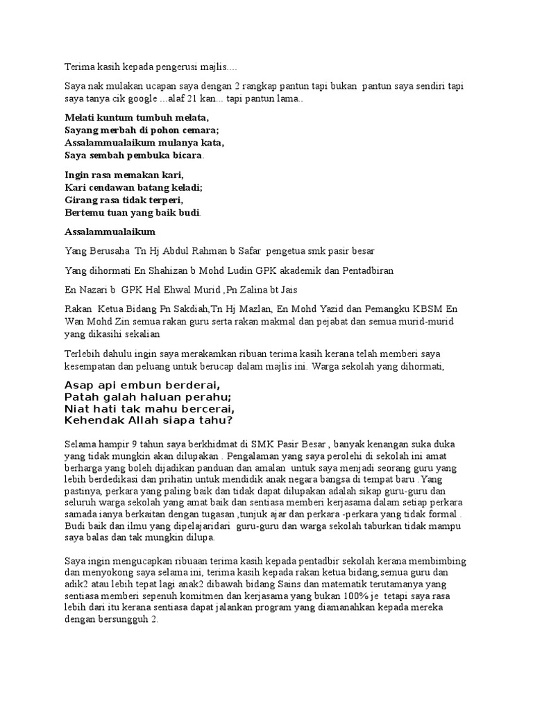 Ucapan Hari Perpisahan Pdf