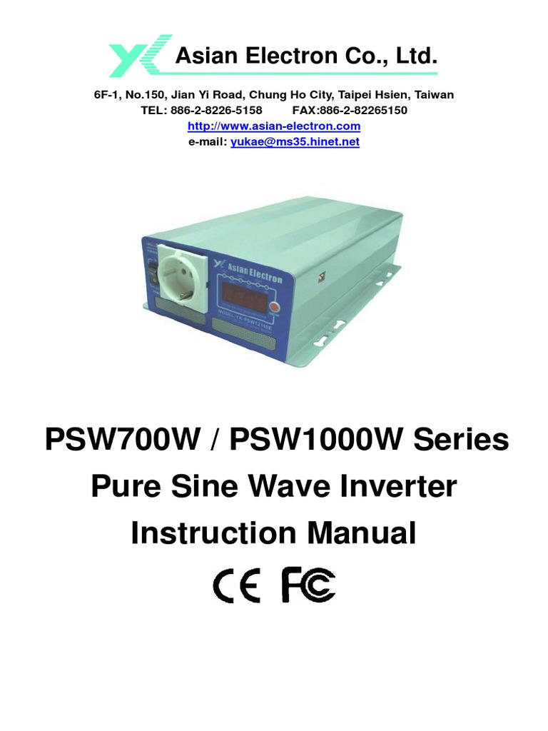 700W1000W User Manual Power Inverter Direct Current