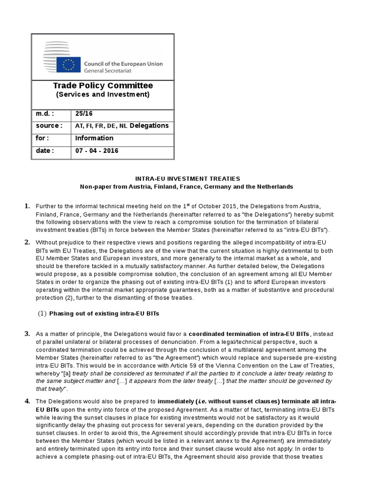 Non Paper Intra EU BITS 7/4/2016