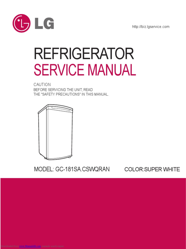 LG GC 181 Manual | Refrigerator | Gas Compressor